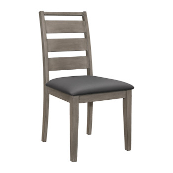 2042S Side Chair, Black PU Woodrow