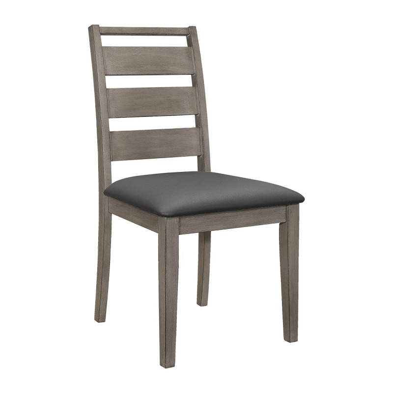 2042S Side Chair, Black PU Woodrow