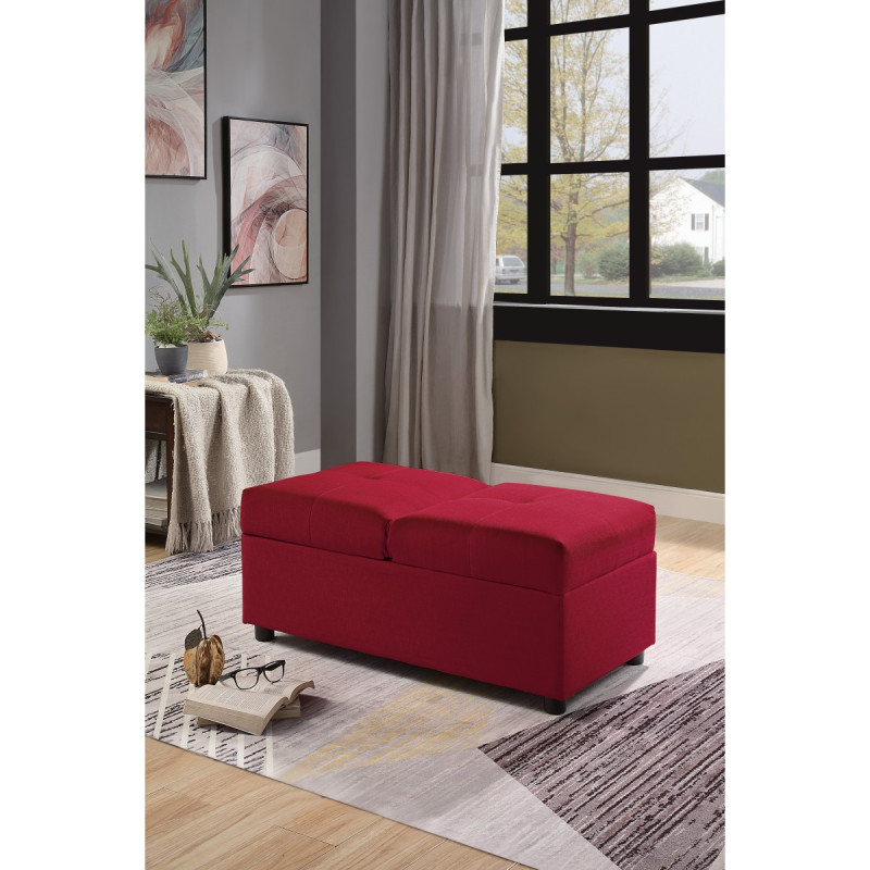 4573RD Storage Ottoman/Chair, Red Denby