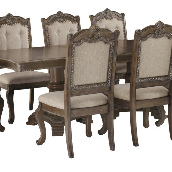 D803 Charmond 9PC SETS RECT DRM Extension Table + 8 Side Chairs