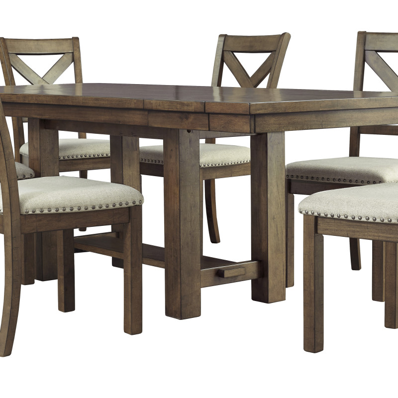 D631 Moriville 7PC SETS RECT Dining Room EXT Table + 6 Dining UPH Side Chair
