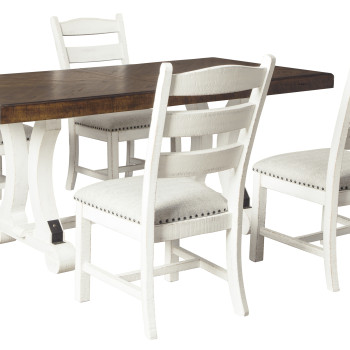 D546 Valebeck 5PC SETS Rectangular Dining Room Table + 4 Dining UPH Side Chairs