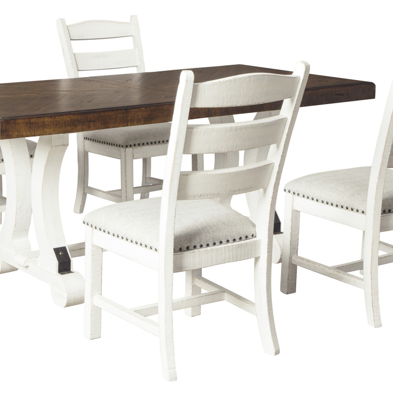 D546 Valebeck 5PC SETS Rectangular Dining Room Table + 4 Dining UPH Side Chairs