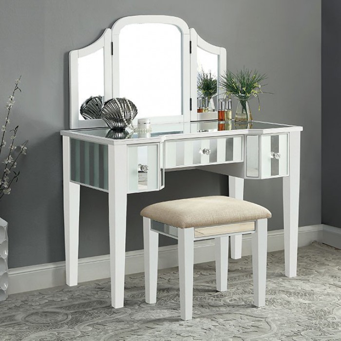 CM-DK6361WH CYNDI VANITY W/ STOOL