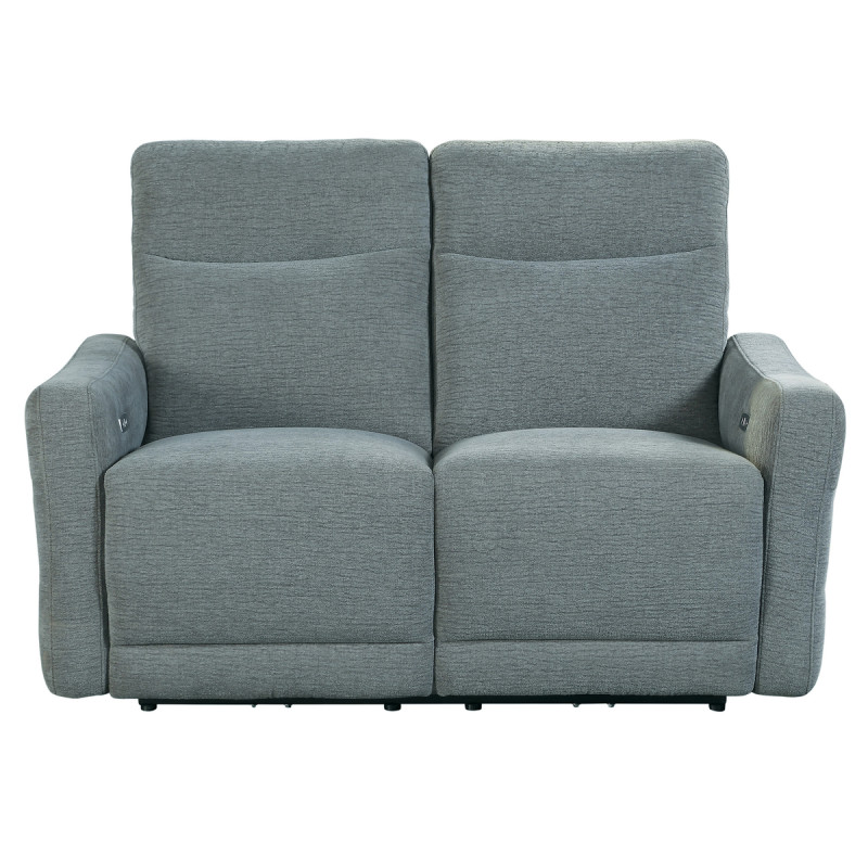 9804DV-2PWH Power Double Lay Flat Reclining Love Seat with Power Headrest and USB Port Edition