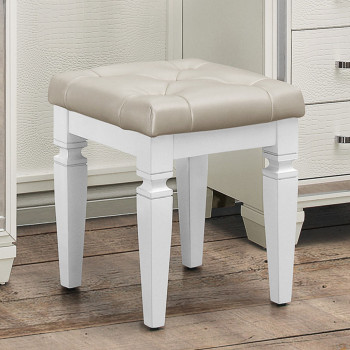 1916W-14 Allura Vanity Stool - White