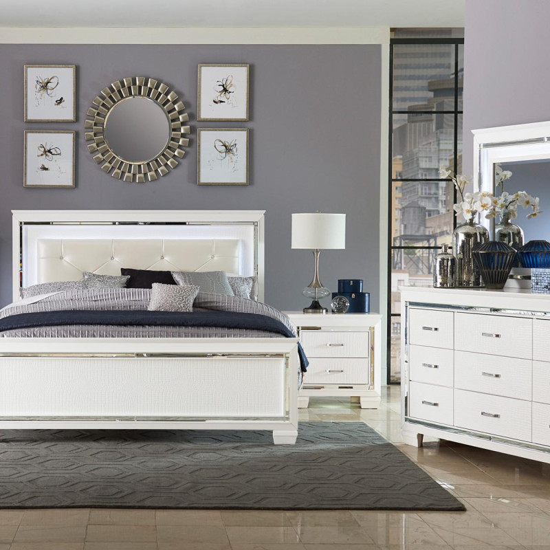 1916W-1Gr Allura Queen Bedroom Set - White