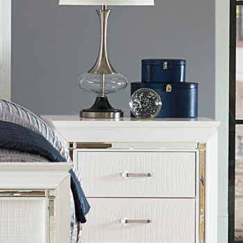 1916W-4 Allura Night Stand with LED Lighting - White