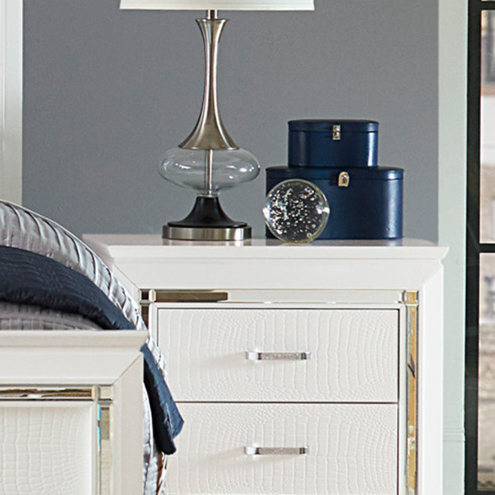 1916W-4 Allura Night Stand with LED Lighting - White