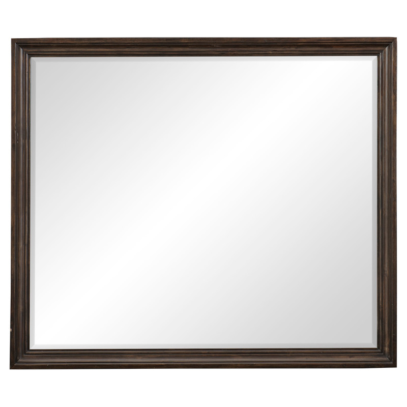 1689-6 Cardano Mirror - Driftwood Charcoal over Acacia Solids and Veneers