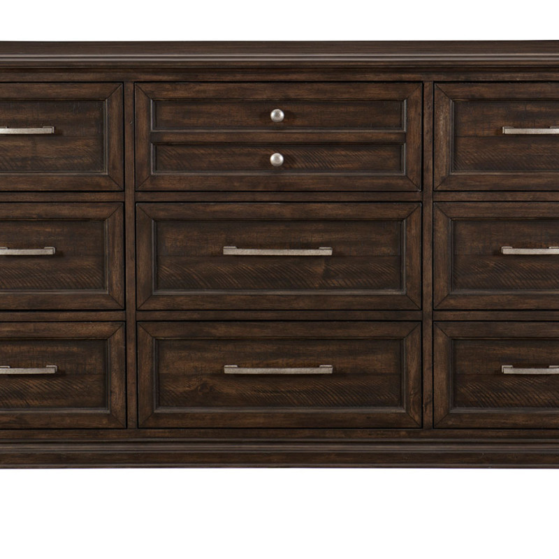 1689-5 Cardano Dresser - Driftwood Charcoal over Acacia Solids and Veneers