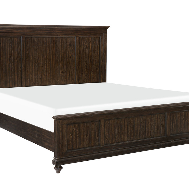 1689K-1CK Cardano California King Bed - Driftwood Charcoal over Acacia Solids and Veneers