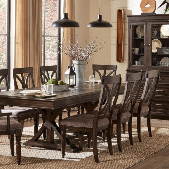 1689-96Gr Dining Table Dining Set Cardano Table + 2 Arm Chairs + 6 Side Chairs