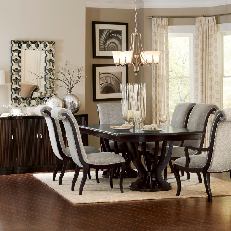 Savion Double Pedestal Dining Table with Leaf - Espresso