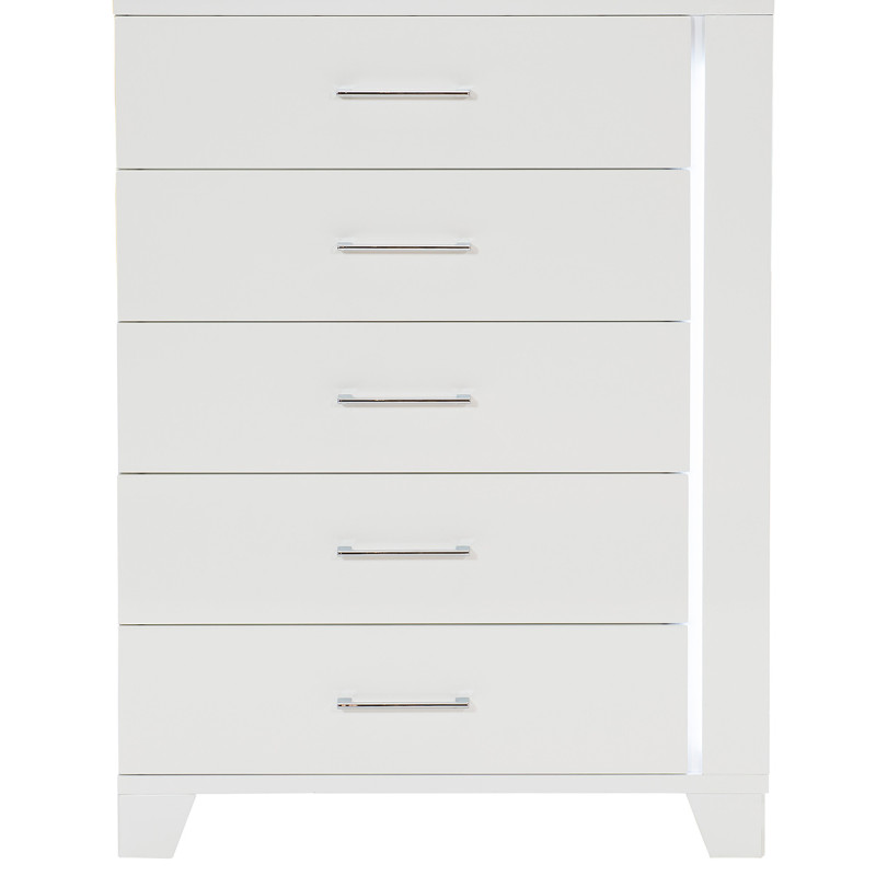 1678W-9 Kerren or Keren Chest with LED Lighting - White High Gloss