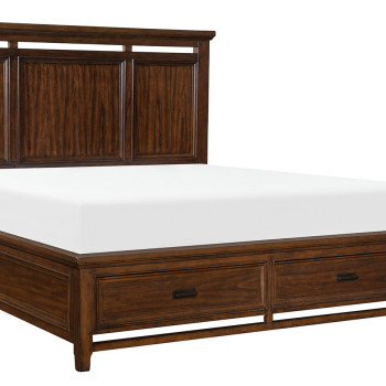 1649K-1CK Frazier Park California King Bed - Brown Cherry
