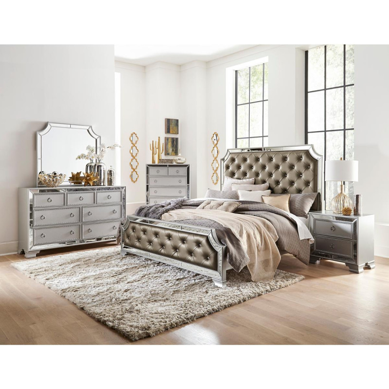 1646K-CKGr Avondale California King Bedroom Set - Silver
