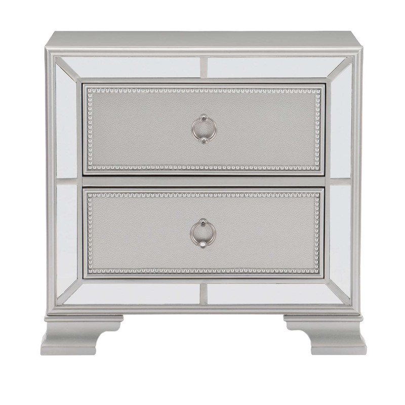 1646-4 Avondale Night Stand - Silver