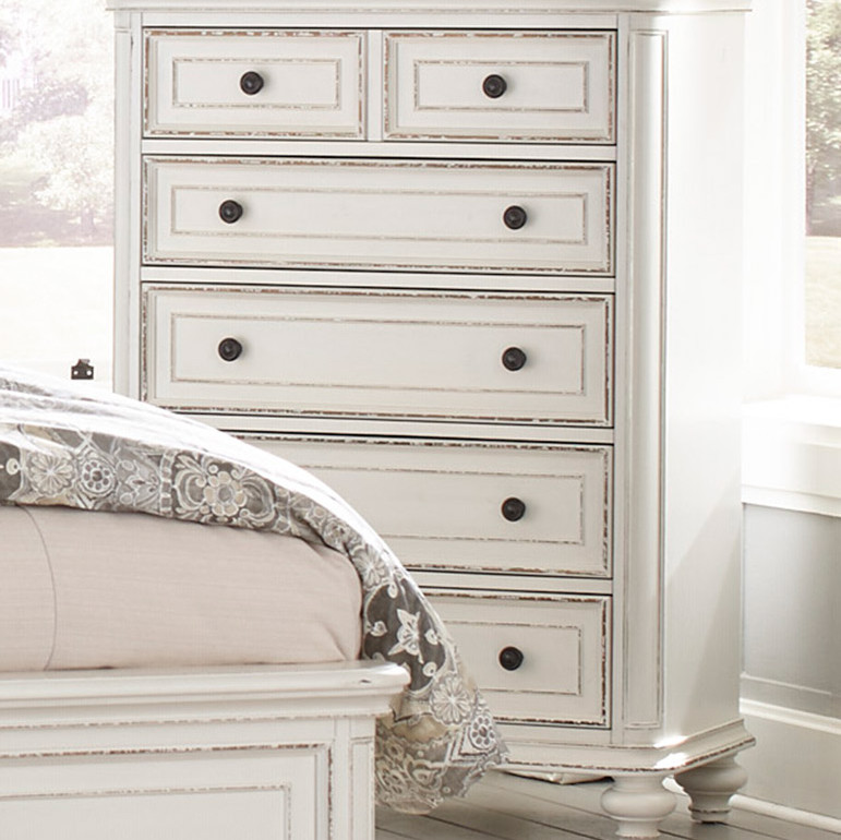 1624W-9 Baylesford Chest - Antique White Rub-Through Finish