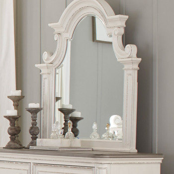 1624W-6 Baylesford Mirror - Antique White Rub-Through Finish