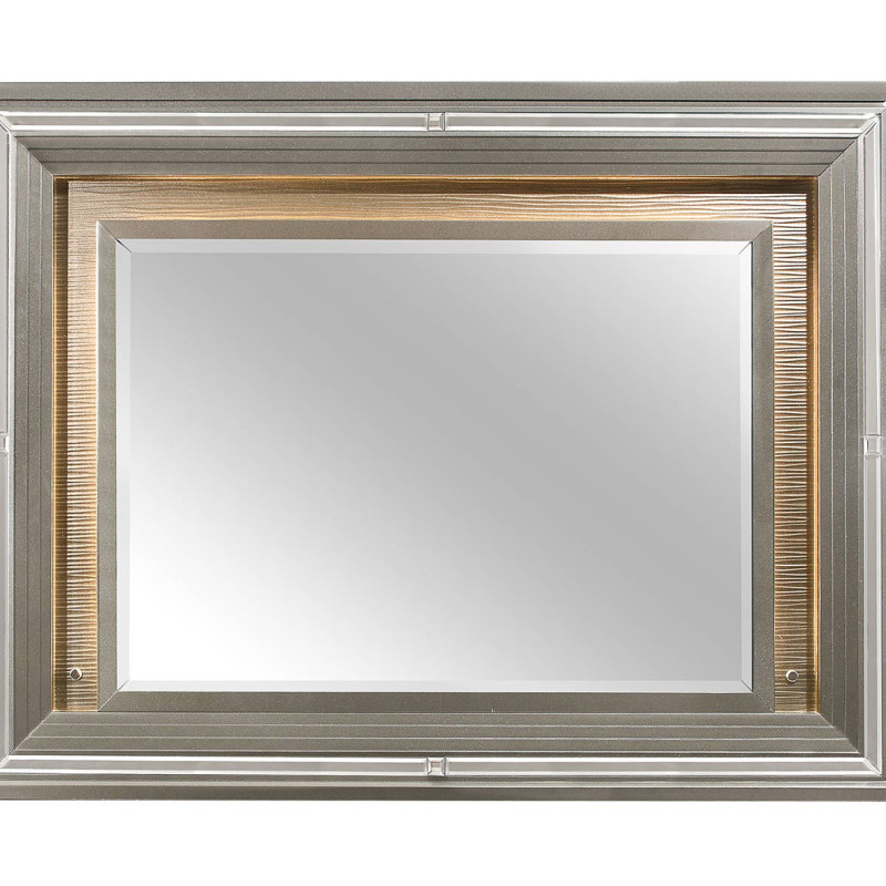 1616-6 Tamsin Mirror with LED Lighting - Silver-Gray Metallic