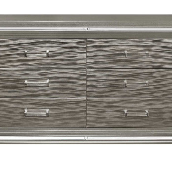 1616-5 Tamsin Dresser with 2 Hidden Jewelry Boxes - Silver-Gray Metallic