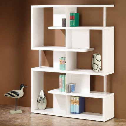 800310 Transitional White Bookcase