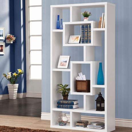 800157 Geometric Cube White Bookcase