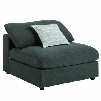 551324 Serene Upholstered Armless Chair Charcoal