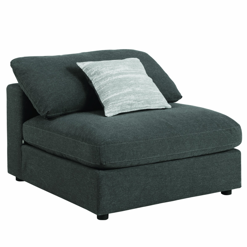 551324 Serene Upholstered Armless Chair Charcoal