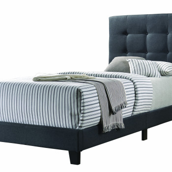 305746T Mapes Upholstered Tufted Twin Bed Charcoal