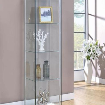 951072 4-Shelf Curio Cabinet White And Clear