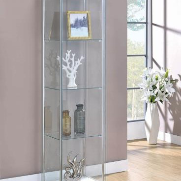 951072 4-Shelf Curio Cabinet White And Clear