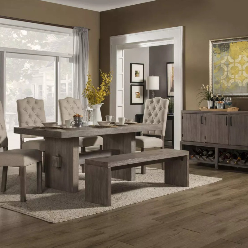 ORI-814-6PC 6PC SETS Fiji Weathered Grey Dining Table SETS