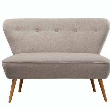 8085 Britney Gray Upholstered Mid Century Bench