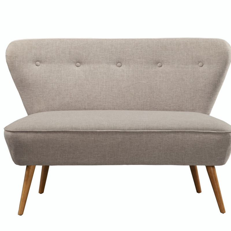 8085 Britney Gray Upholstered Mid Century Bench