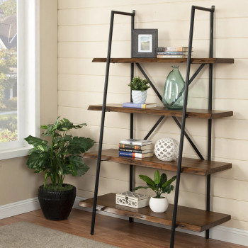 1968-69 Live Edge Light Walnut Bookshelf