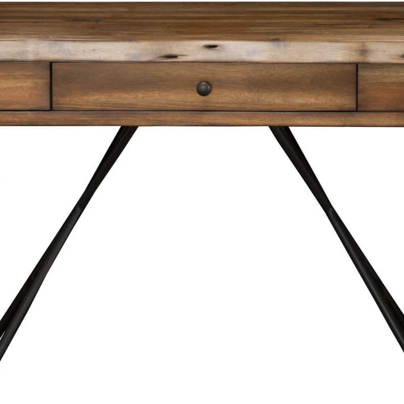 1968-66 Live Edge Light Walnut Writing Desk With Drawer