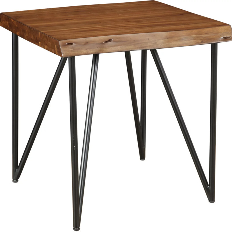 1968-62 Live Edge Light Walnut End Table