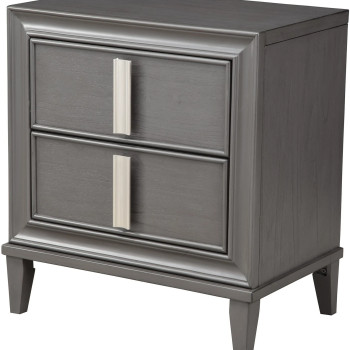 8171-02 Lorraine Dark Gray 2-Drawer Nightstand