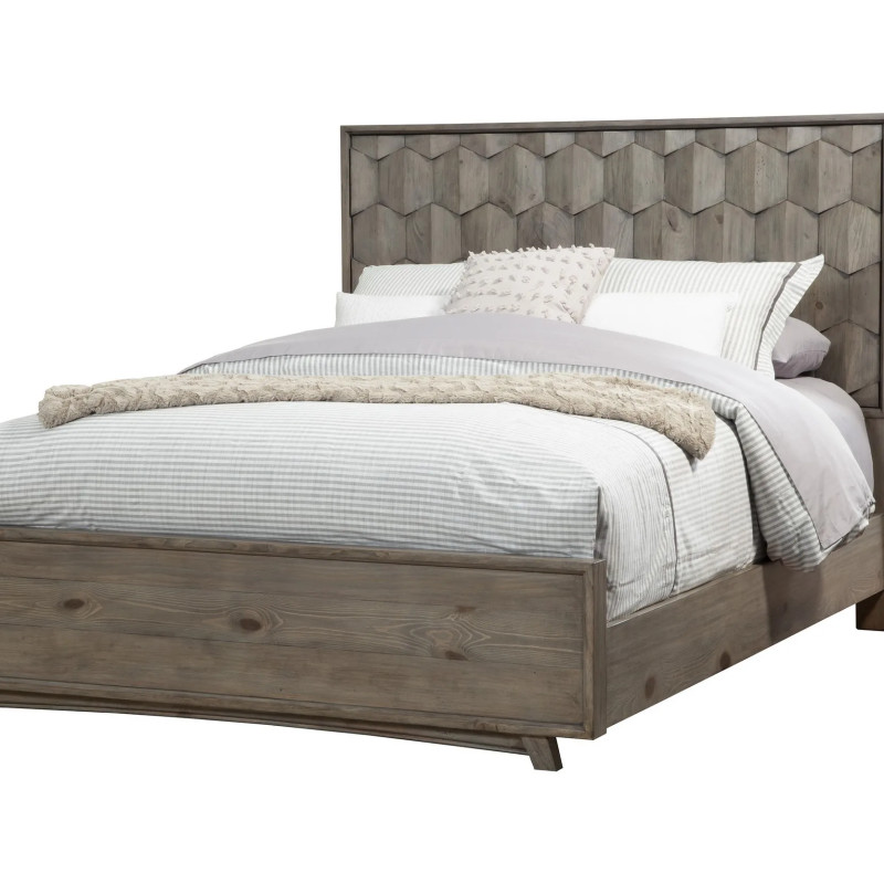 6600-08F Shimmer Antique Gray Full Panel Bed