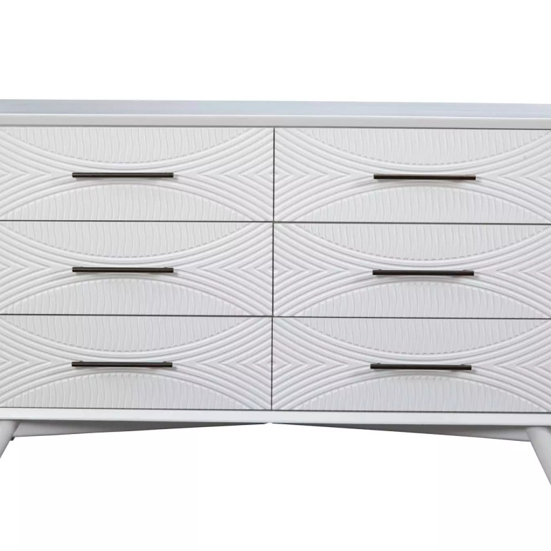 1867-03 Tranquility White 6-Drawers Dresser
