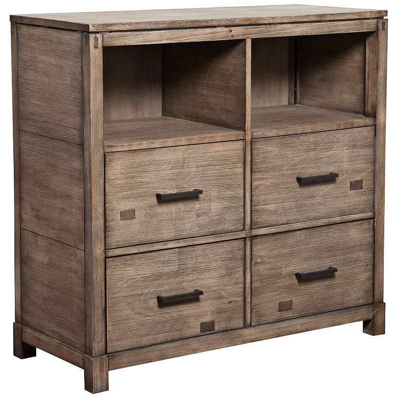 1700-11 Sydney Weathered Grey 4-Drawer TV Media Chest