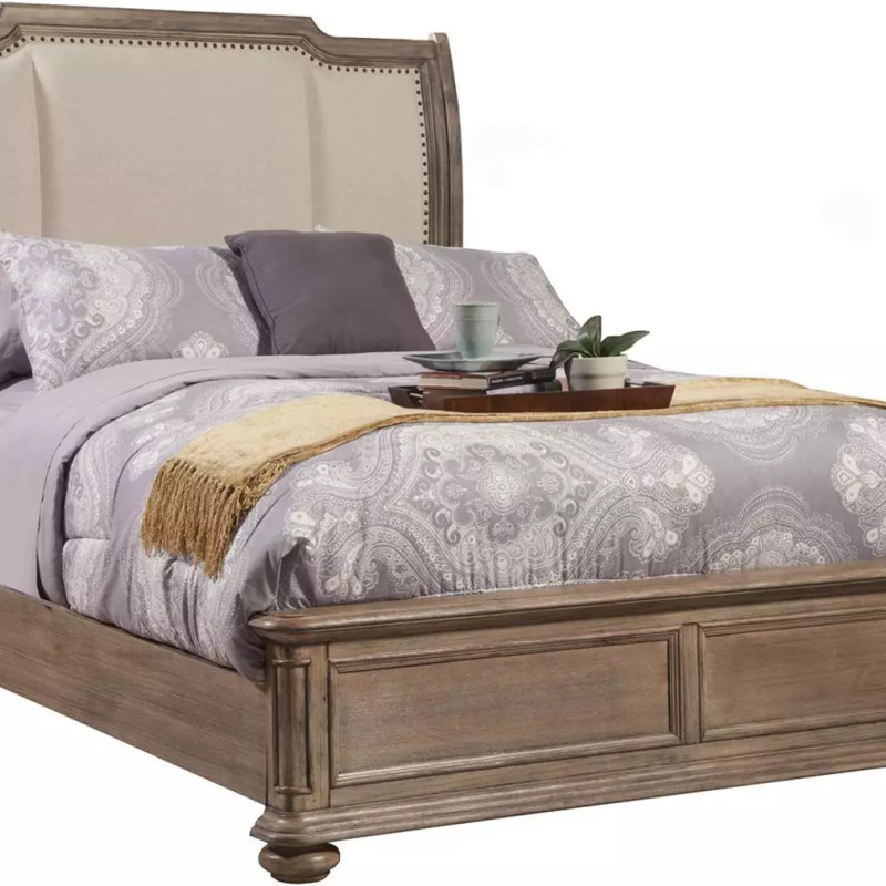 Melbourne French Truffle California King Sleigh Bed with Upholstered Headboard