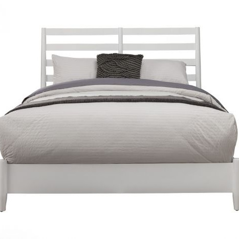 Flynn Retro White Standard King Bed With Slat Back Headboard