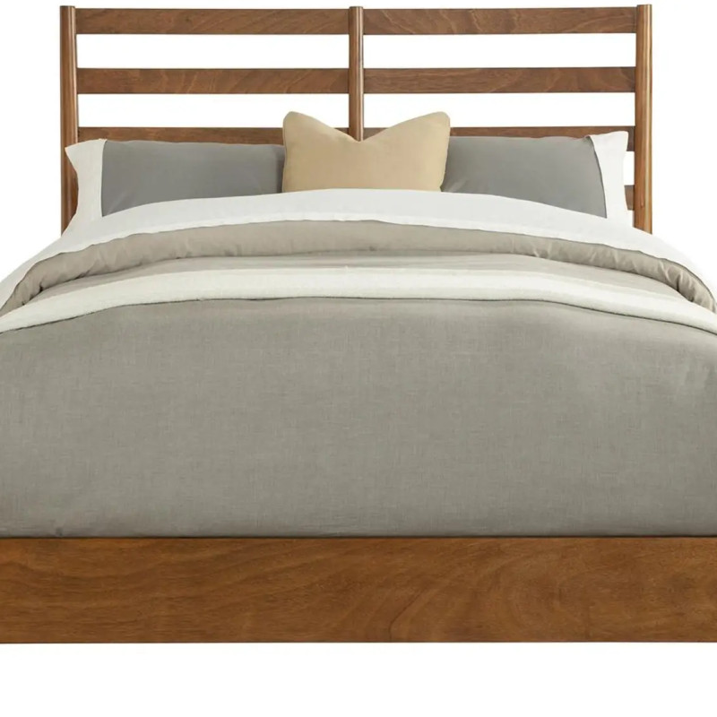 Flynn Retro Acorn Finish Standard King Bed With Slat Back Headboard