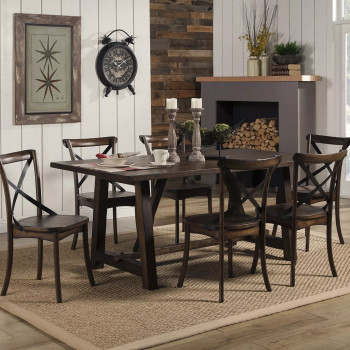Arendal Burnished Dark Oak 5-Piece Rectagnular Dining Table Set
