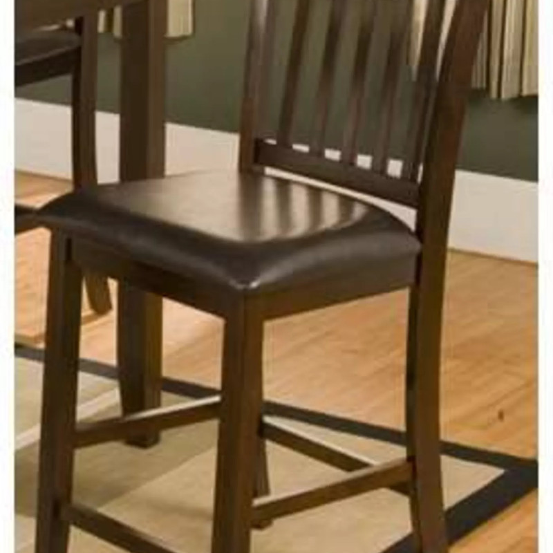 Capitola Espresso Pub Chair with Faux Leather Cushion