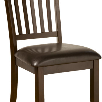 Capitala Espresso Side Chairs with Faux Leather Cushion