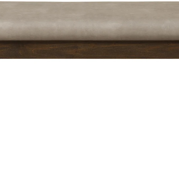 Emery Walnut Faux Leather Bench